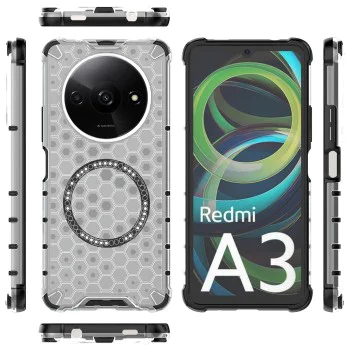 Калъф за Xiaomi Redmi A3 / Redmi A3x - Techsuit - HoneyComb Shield MagSafe - Бял