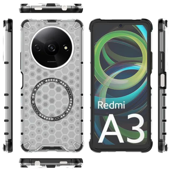 Калъф за Xiaomi Redmi A3 / Redmi A3x - Techsuit - HoneyComb Shield MagSafe - Бял