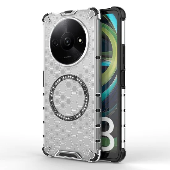 Калъф за Xiaomi Redmi A3 / Redmi A3x - Techsuit - HoneyComb Shield MagSafe - Бял