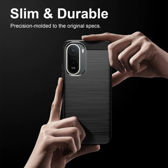 Калъф за Xiaomi Redmi A7 Pro 4G - Carbon Silicone - Techsuit - Черен