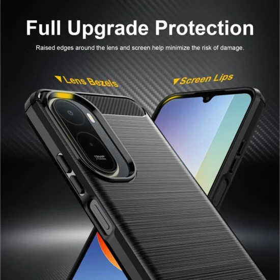 Калъф за Xiaomi Redmi A7 Pro 4G - Carbon Silicone - Techsuit - Черен
