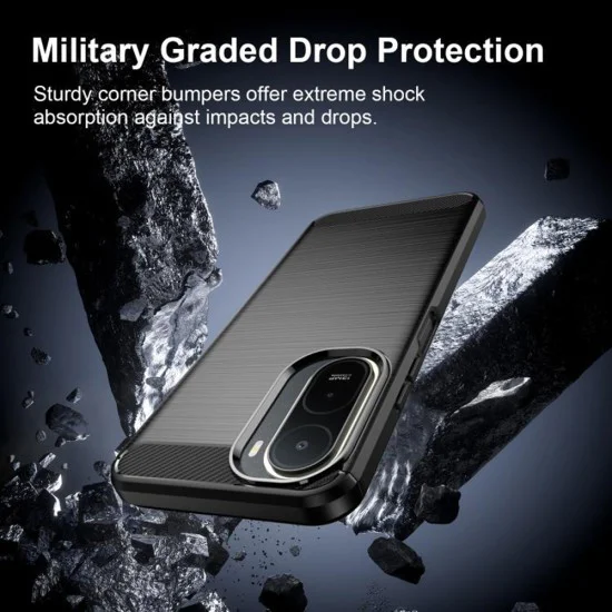Калъф за Xiaomi Redmi A7 Pro 4G - Carbon Silicone - Techsuit - Черен