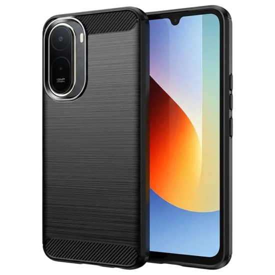 Калъф за Xiaomi Redmi A7 Pro 4G - Carbon Silicone - Techsuit - Черен