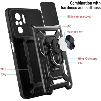 Калъф за Xiaomi Redmi Note 10 4G / Note 10S / Poco M5s - CamShield Series - Черен