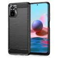 Калъф за Xiaomi Redmi Note 10 4G / Note 10S / Poco M5s - Carbon Silicone - Черен