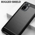Калъф за Xiaomi Redmi Note 10 4G / Note 10S / Poco M5s - Carbon Silicone - Черен