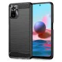 Калъф за Xiaomi Redmi Note 10 4G / Note 10S / Poco M5s - Carbon Silicone - Черен