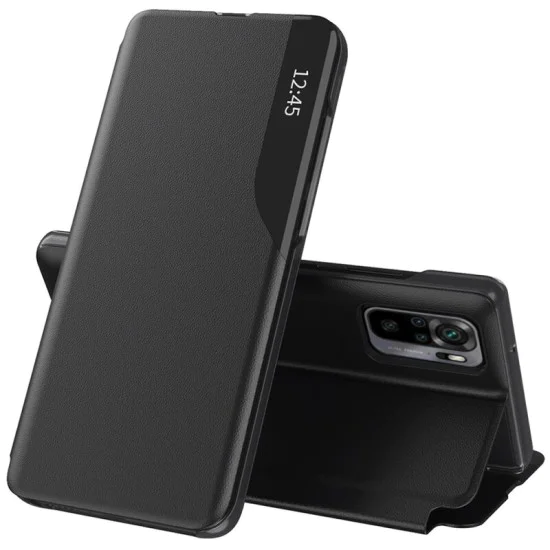 Калъф за Xiaomi Redmi Note 10 4G / Note 10S / Poco M5s - eFold Series - Черен