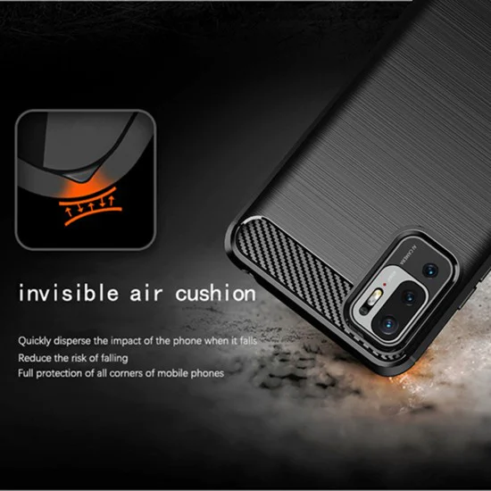 Калъф за Xiaomi Redmi Note 10 5G / Poco M3 Pro 5G - Carbon Silicone - Черен