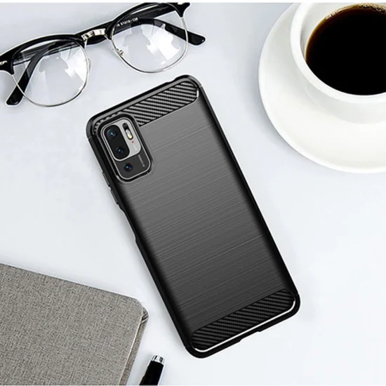 Калъф за Xiaomi Redmi Note 10 5G / Poco M3 Pro 5G - Carbon Silicone - Черен