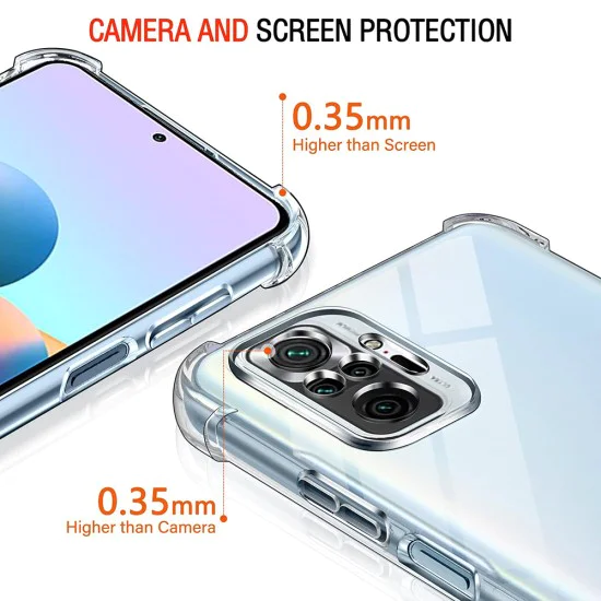 Калъф за Xiaomi Redmi Note 10 Pro / Note 10 Pro Max - Удароустойчив Прозрачен Силиконов - Прозрачен