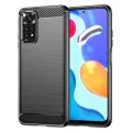 Калъф за Xiaomi Redmi Note 11 / Note 11S - Carbon Silicone - Черен