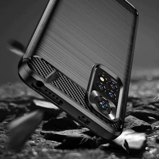 Калъф за Xiaomi Redmi Note 11 / Note 11S - Carbon Silicone - Черен