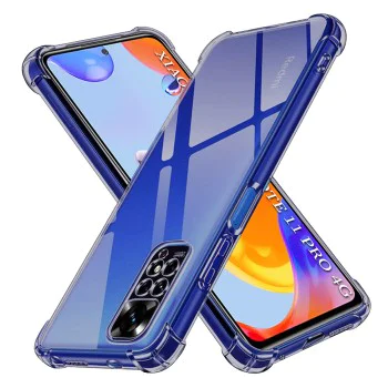 Калъф за Xiaomi Redmi Note 11 Pro 4G / Note 11 Pro 5G / Note 12 Pro 4G - Techsuit - Удароустойчив Clear Silicone - Опушено Черен