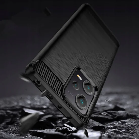 Калъф за Xiaomi Redmi Note 12 5G / Poco X5 - Carbon Silicone - Черен