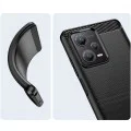 Калъф за Xiaomi Redmi Note 12 5G / Poco X5 - Carbon Silicone - Черен