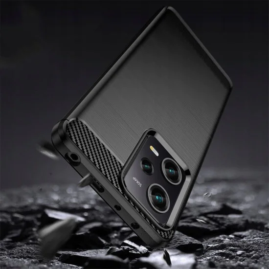 Калъф за Xiaomi Redmi Note 12 Pro 5G / Poco X5 Pro - Carbon Silicone - Черен