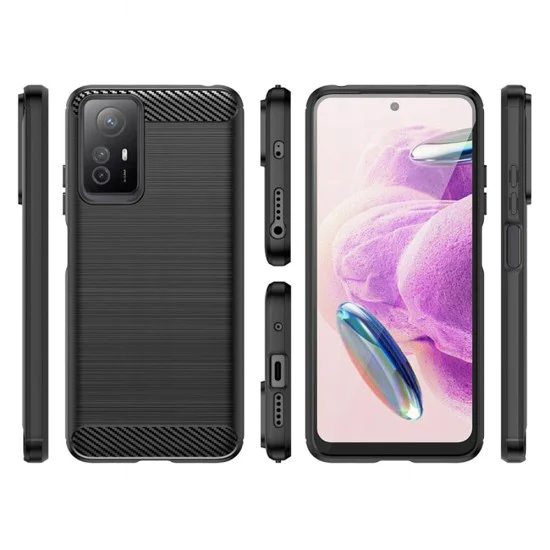 Калъф за Xiaomi Redmi Note 12S - Carbon Silicone - Черен