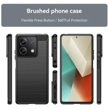 Калъф за Xiaomi Redmi Note 13 4G - Carbon Silicone - Черен