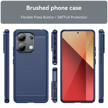 Калъф за Xiaomi Redmi Note 13 4G - Carbon Silicone - Син