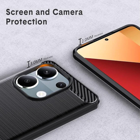 Калъф за Xiaomi Redmi Note 13 Pro 4G / Poco M6 Pro 4G - Carbon Silicone - Черен