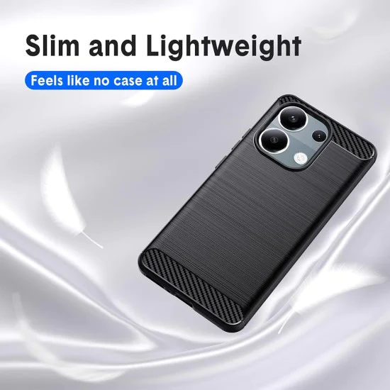 Калъф за Xiaomi Redmi Note 13 Pro 4G / Poco M6 Pro 4G - Carbon Silicone - Черен