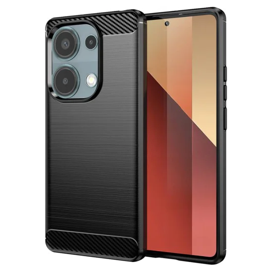 Калъф за Xiaomi Redmi Note 13 Pro 4G / Poco M6 Pro 4G - Carbon Silicone - Черен