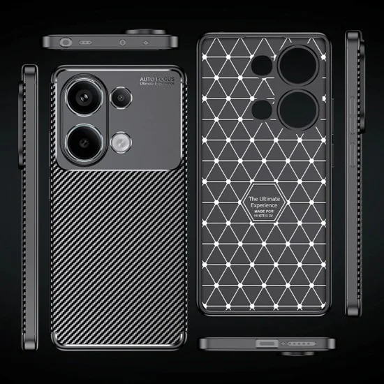 Калъф за Xiaomi Redmi Note 13 Pro 4G / Poco M6 Pro 4G - CarbonFiber - Черен