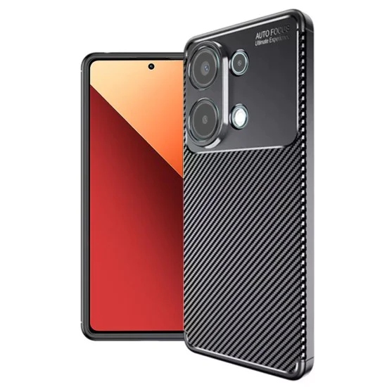 Калъф за Xiaomi Redmi Note 13 Pro 4G / Poco M6 Pro 4G - CarbonFiber - Черен