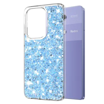 Калъф за Xiaomi Redmi Note 13 Pro 4G / Poco M6 Pro 4G - Sparkly Glitter - Син
