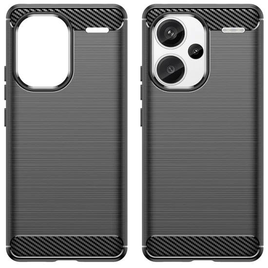 Калъф за Xiaomi Redmi Note 13 Pro+ 5G - Carbon Silicone - Черен