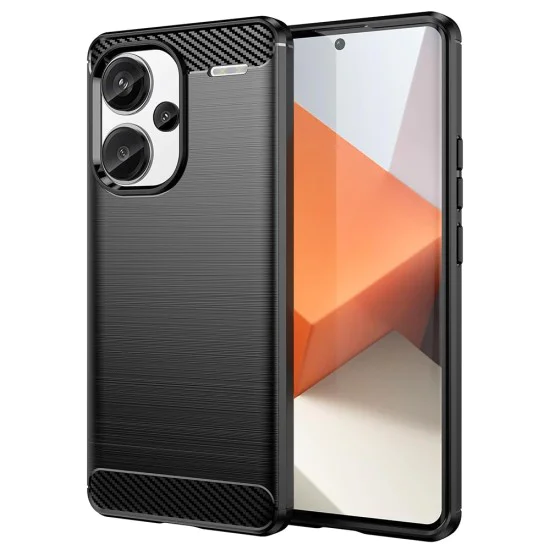 Калъф за Xiaomi Redmi Note 13 Pro+ 5G - Carbon Silicone - Черен