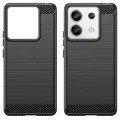 Калъф за Xiaomi Redmi Note 13 Pro 5G / Poco X6 - Carbon Silicone - Черен