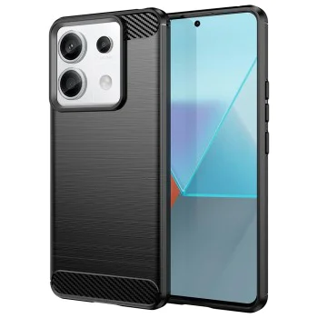 Калъф за Xiaomi Redmi Note 13 Pro 5G / Poco X6 - Carbon Silicone - Черен