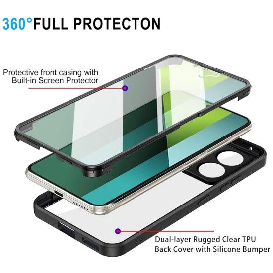 Калъф за Xiaomi Redmi Note 13 Pro 5G / Poco X6 + Cover - ColorVerse 360 ​​Series - Черен