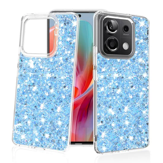 Калъф за Xiaomi Redmi Note 13 Pro 5G / Poco X6 - Sparkly Glitter - Син