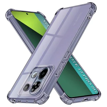 Калъф за Xiaomi Redmi Note 13 Pro 5G / Poco X6 - Techsuit - Удароустойчив Clear Silicone - Опушено Черен