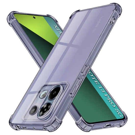 Калъф за Xiaomi Redmi Note 13 Pro 5G / Poco X6 - Techsuit - Удароустойчив Clear Silicone - Опушено Черен