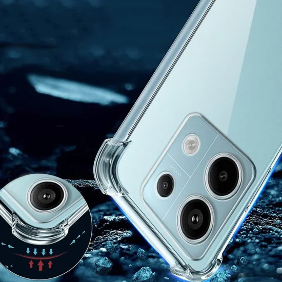 Калъф за Xiaomi Redmi Note 13 Pro 5G / Poco X6 - Удароустойчив Прозрачен Силиконов - Прозрачен