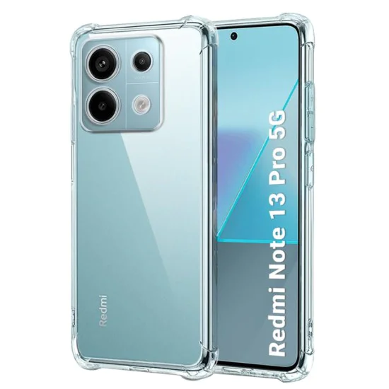 Калъф за Xiaomi Redmi Note 13 Pro 5G / Poco X6 - Удароустойчив Прозрачен Силиконов - Прозрачен
