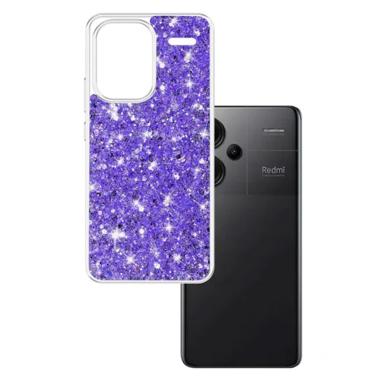 Калъф за Xiaomi Redmi Note 13 Pro+ 5G - Sparkly Glitter - Лилав