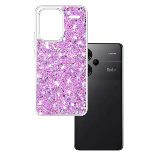 Калъф за Xiaomi Redmi Note 13 Pro+ 5G - Sparkly Glitter - Magenta