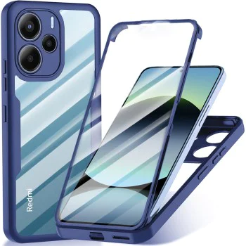 Калъф за Xiaomi Redmi Note 14 4G (164,84 x 78,15 x 8,16 mm) - Techsuit - ColorVerse 360 ​​Series + Screen Protector - Blue