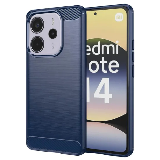 Калъф за Xiaomi Redmi Note 14 4G (164,84 x 78,15 x 8,16mm) - Techsuit - Carbon Silicone - Blue