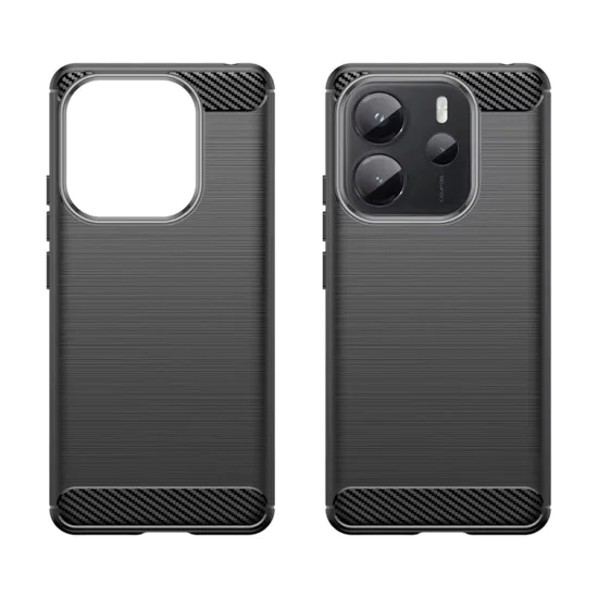 Калъф за Xiaomi Redmi Note 14 4G (164,84 x 78,15 x 8,16mm) - Techsuit - Carbon Silicone - Черен