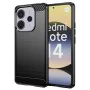 Калъф за Xiaomi Redmi Note 14 4G (164,84 x 78,15 x 8,16mm) - Techsuit - Carbon Silicone - Черен