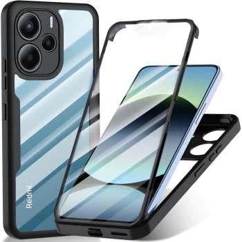 Калъф за Xiaomi Redmi Note 14 4G (164,84 x 78,15 x 8,16mm) - Techsuit - ColorVerse 360 ​​Series + Screen Protector - Черен