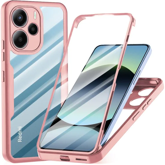 Калъф за Xiaomi Redmi Note 14 4G (164,84 x 78,15 x 8,16mm) - Techsuit - ColorVerse 360 ​​Series + Screen Protector - Pink