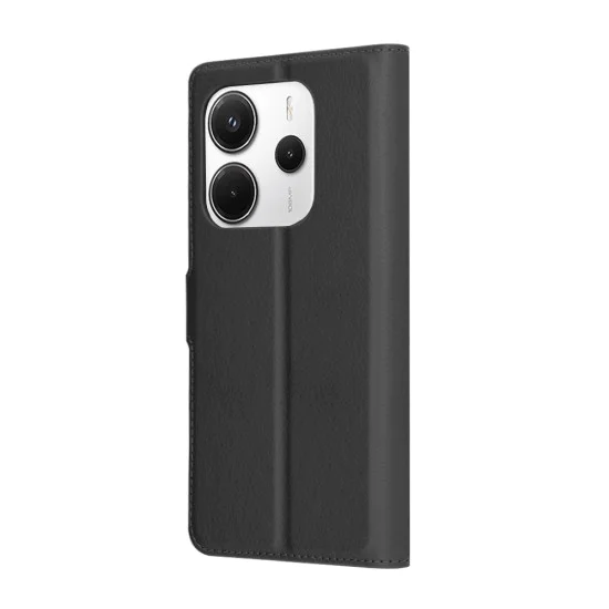 Калъф за Xiaomi Redmi Note 14 4G - Кожено Протектор - Черен