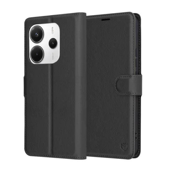 Калъф за Xiaomi Redmi Note 14 4G - Кожено Протектор - Черен